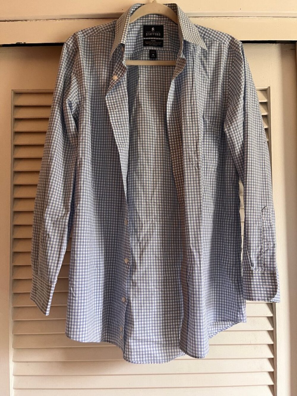 Blue gingham Stafford button down